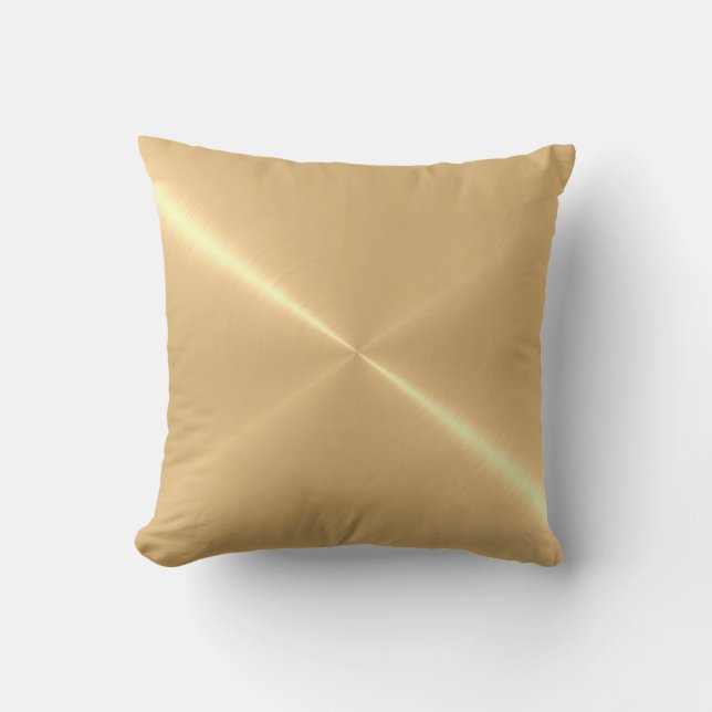Metallic Light Gold Stainless Steel Metal Look Cushion (Front)