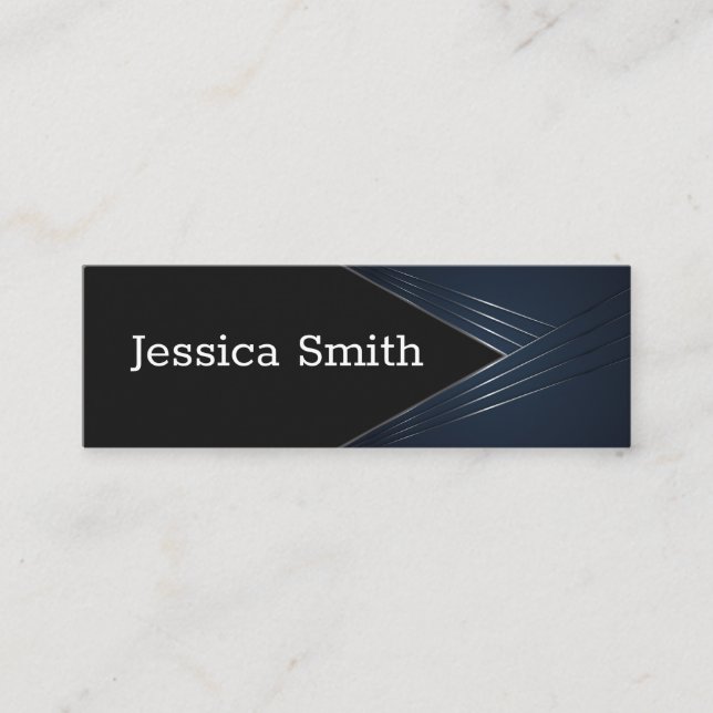 Metallic Lines | Elegant Geometry Mini Business Card (Front)
