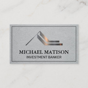 Metallic Logo Institution Business Card