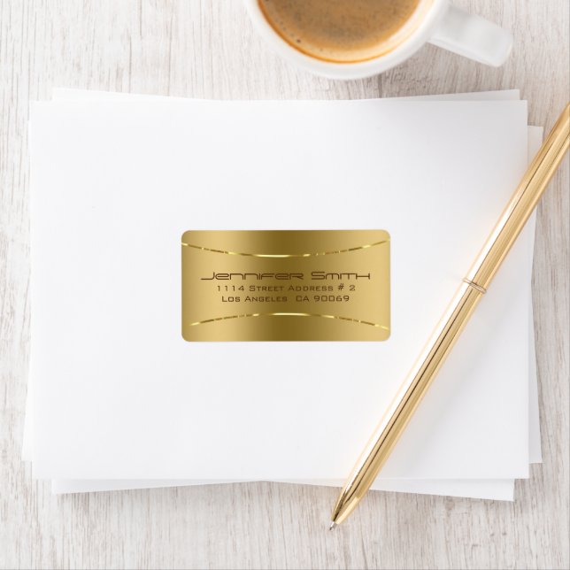 Metallic lood gold tone background label (Insitu)