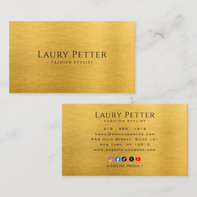 metallic look business card (Front/Back)
