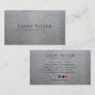 metallic look business card