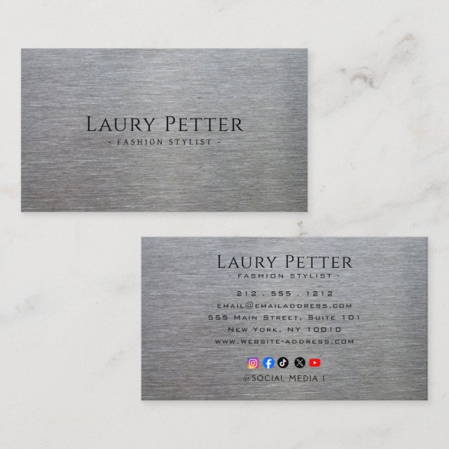 metallic look business card (Front/Back)