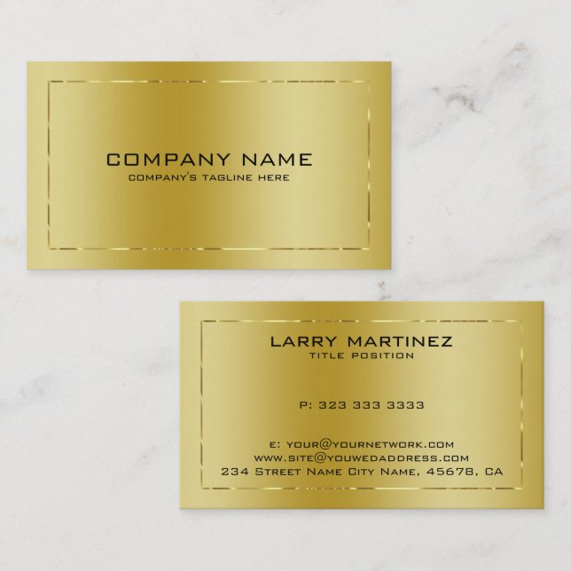 Metallic Look Faux Gold Background Business Card (Front/Back)
