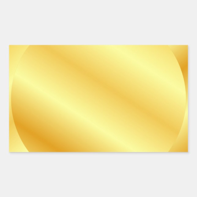 Metallic Look Faux Gold Blank Template Add Text Rectangular Sticker (Front)