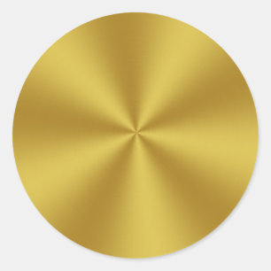 Metallic Look Faux Gold Classic Round Sticker