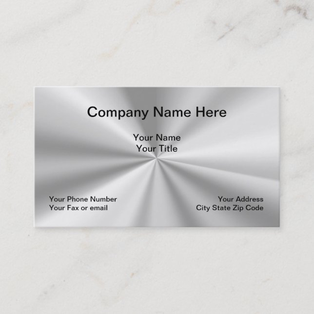 Metallic Look Simple Design Business Card (Front)