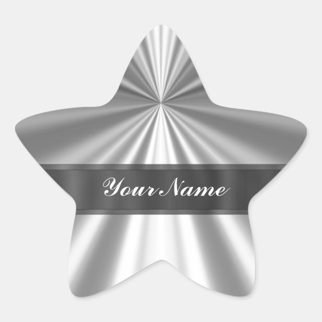 Metallic looking silver star sticker (Front)