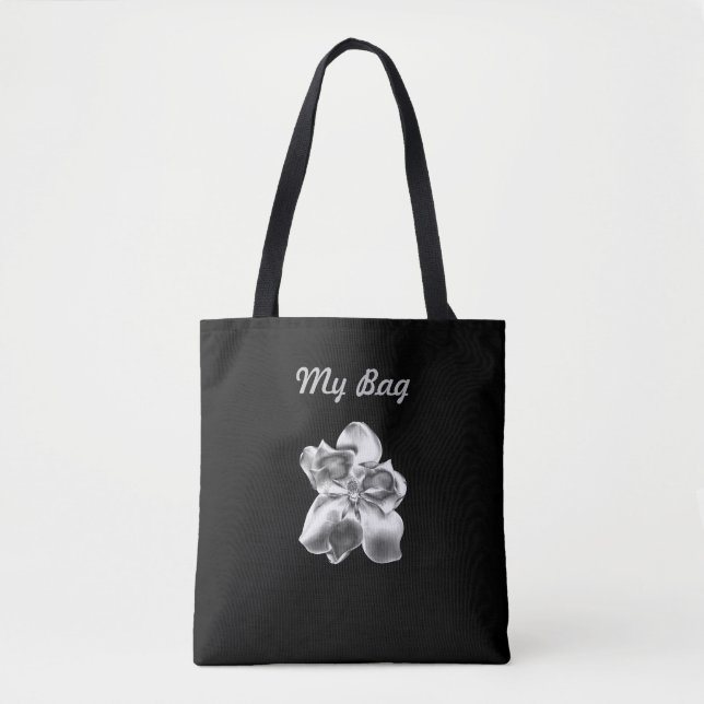 Metallic Magnolia Flower on All Over Print Tote Bag (Front)