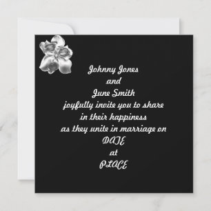 Metallic Magnolia flower on Wedding Invitation
