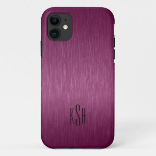 Metallic Maroon Red Brushed Aluminium Look iPhone 11 Case
