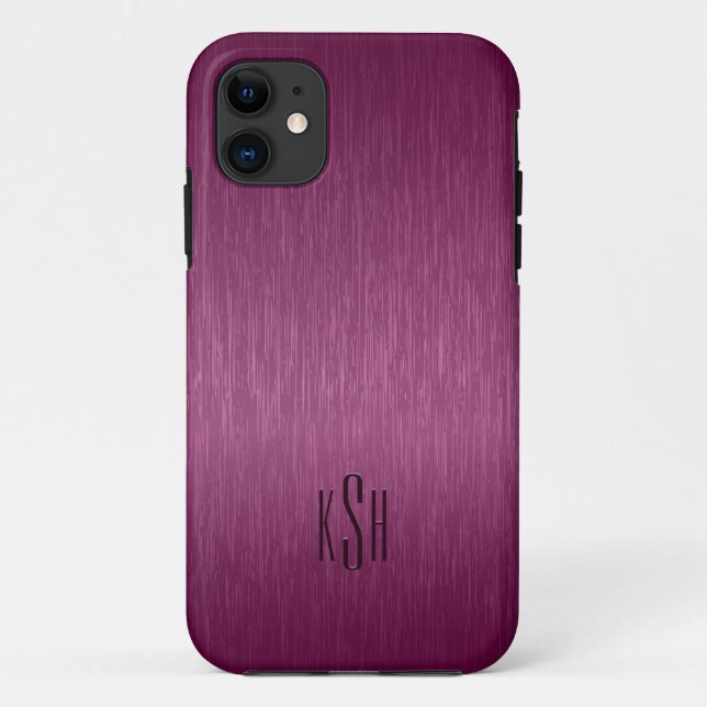 Metallic Maroon Red Brushed Aluminium Look Case-Mate iPhone Case (Back)