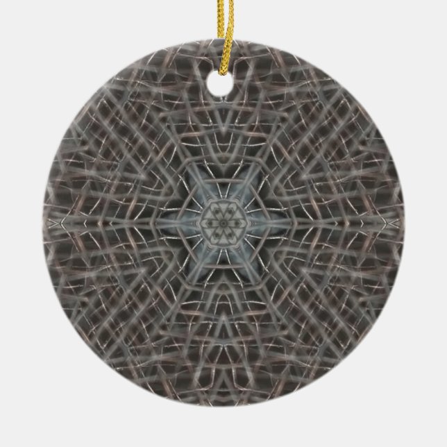 Metallic Metal Mesh Ceramic Tree Decoration (Front)