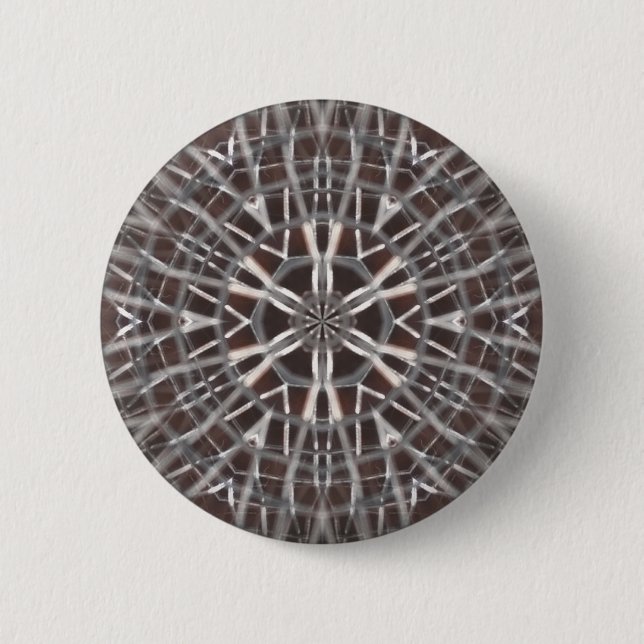 Metallic Metal Mesh Silver 6 Cm Round Badge (Front)
