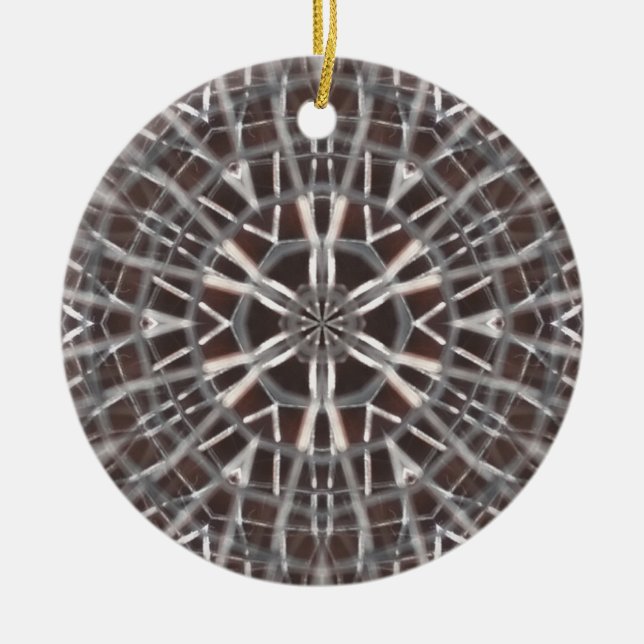 Metallic Metal Mesh Silver Ceramic Tree Decoration (Front)