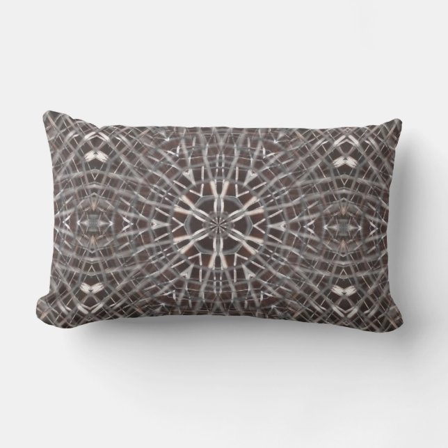 Metallic Metal Mesh Silver Lumbar Cushion (Front)