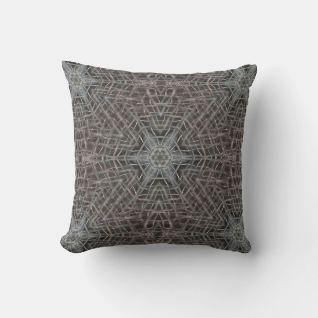 Metallic Metal Mesh Throw Pillow (Front)