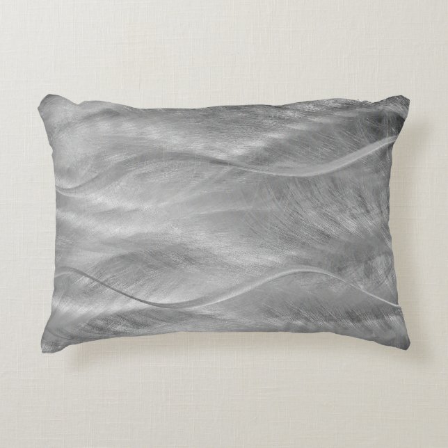 Metallic Metal Wavy Abstract Decorative Cushion (Front)