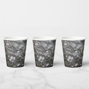 Metallic Meteorite Rock, Paper Cups