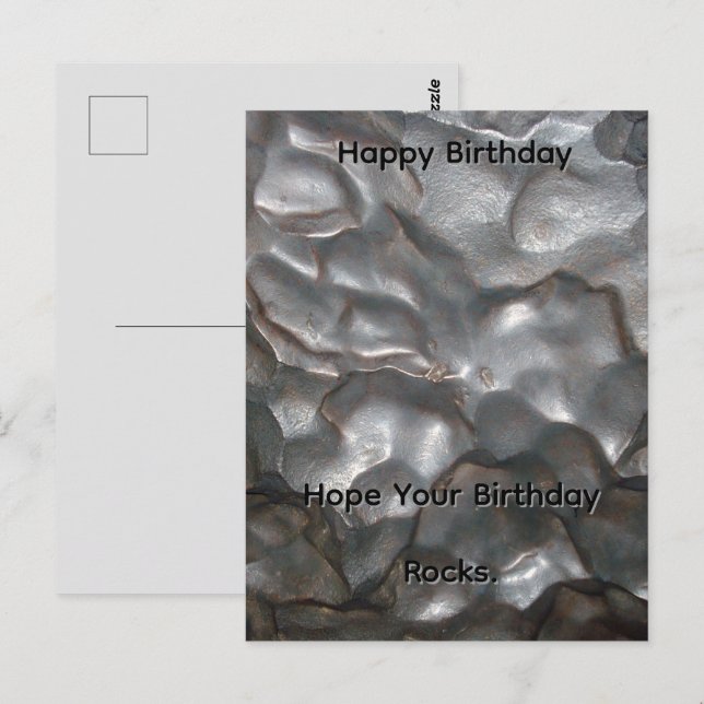 Metallic Meteorite Rock Print, Bday Card. Postcard (Front/Back)