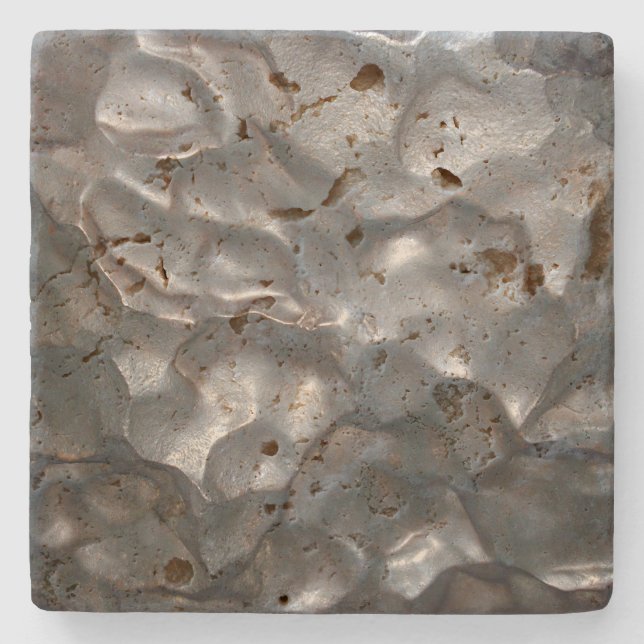 Metallic Meteorite Rock,  Stone Coaster (Front)