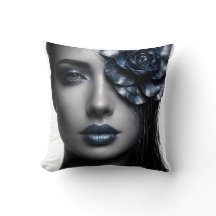 Metallic Midnight Rose Portrait Dark Floral