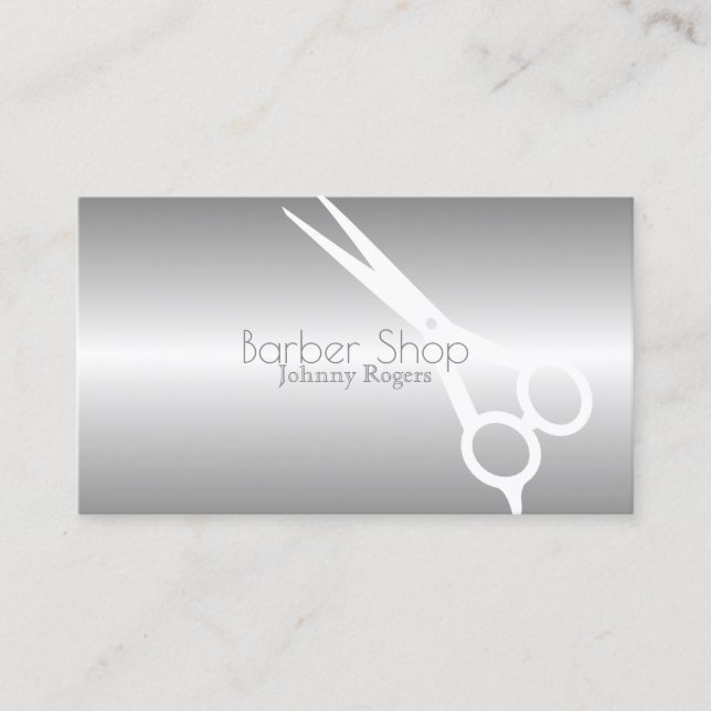 Metallic modern grey cover business card (Front)