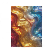 Metallic Oil Slick Fleece Blanket