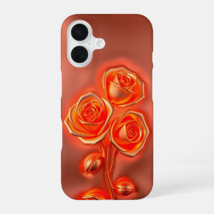 Metallic Orange Roses iPhone Case