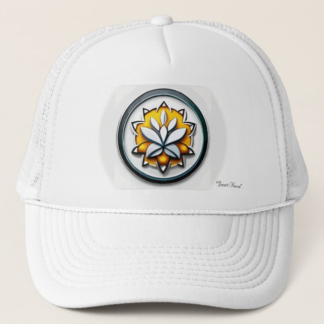 Metallic Orchid: A Pink and Yellow Extravaganza Trucker Hat (Front)