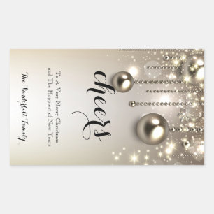 Metallic Ornaments Christmas Wine Bottle Label