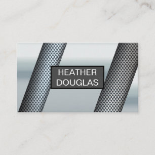 Metallic Perforated Metal Abstract Pattern Business Card