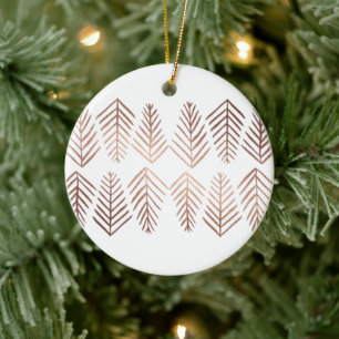 Metallic pine trees - copper ceramic tree decoration