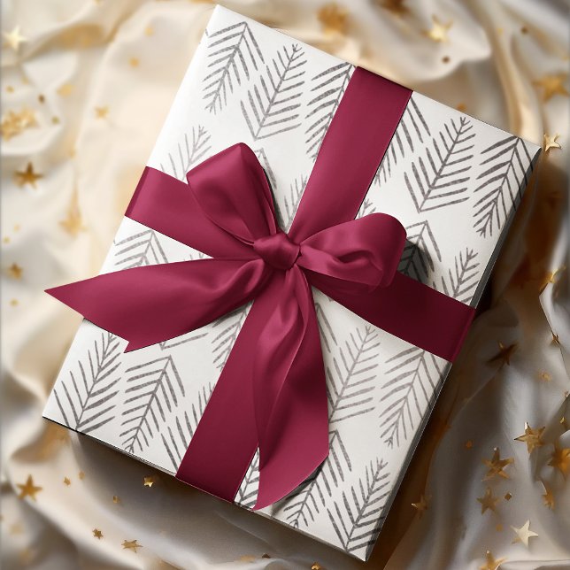 Metallic pine trees - silver wrapping paper sheet (Creator Uploaded)