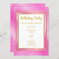 METALLIC PINK & GOLD LAYERED EMBOSSED BIRTHDAY
