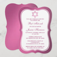 Metallic Pink Jewish Star Of David Bat Mitzvah