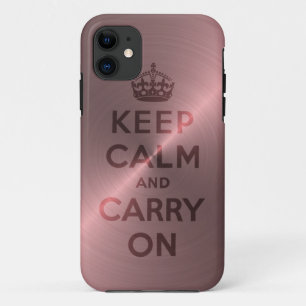 Metallic Pink Keep Calm And Carry On Case-Mate iPhone Case