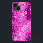 Metallic Pink Sequins Look Disco Mirrors Bling iPhone 13 Case<br><div class="desc">Popular shiny metallic sequence look hot pink tones disco style iPhone 4/4S case cover. Retro 70's disco ball mirrors with the bling and sparkles. Look for this design in many tones. Purple blue green pink and can be requested in your favourite colour. It is a image pattern and not actual...</div>