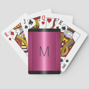 Metallic Pink Stainless Steel Metal Look Playing Cards