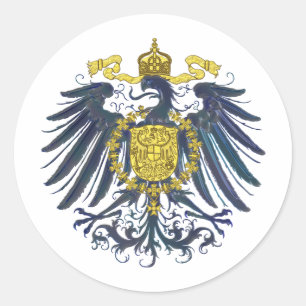 Metallic Preussian Eagle Classic Round Sticker