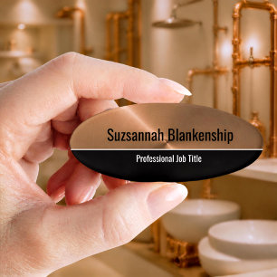 Metallic Professional Copper Flare Custom Name Tag