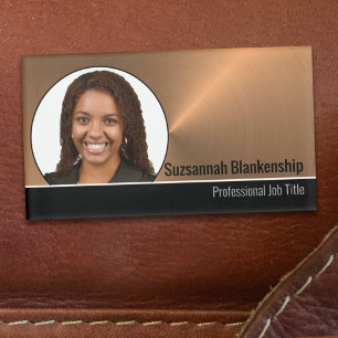 Metallic Professional Copper Flare Custom Photo Name Tag