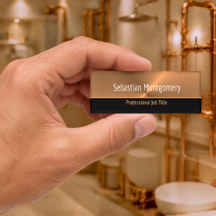 Metallic Professional Copper Flare Template Name Tag
