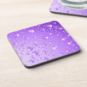 Metallic Purple Abstract Rain Drops Coaster