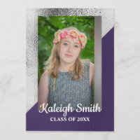 Metallic Purple and Silver Photo Graduation Party