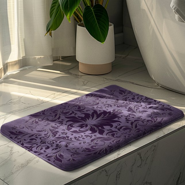 Metallic Purple Brushed Aluminium Purple Lace Bath Mat (Creator Uploaded)