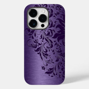 Metallic Purple Brushed Aluminium Purple Lace Case-Mate iPhone 14 Pro Case