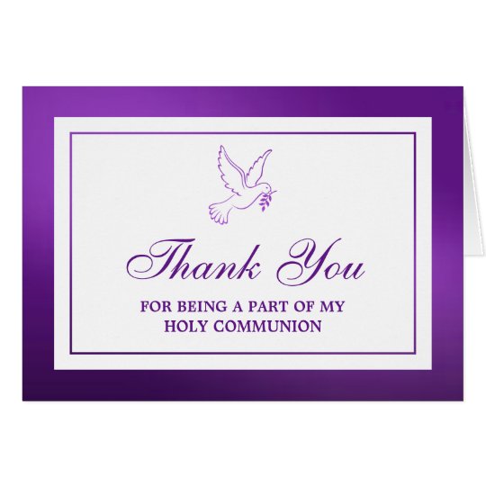 Metallic Purple Dove Holy Communion/Confirmation Card