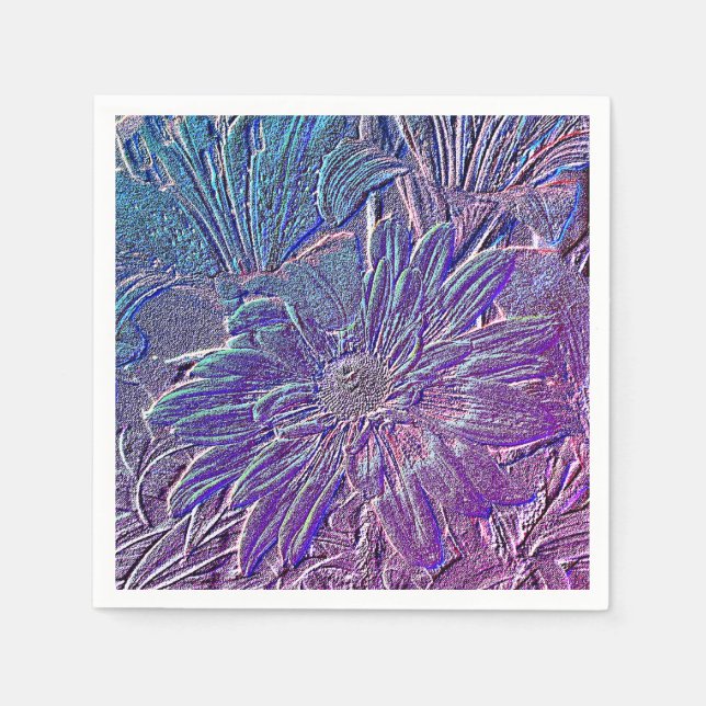 Metallic Purple Floral Napkin (Front)