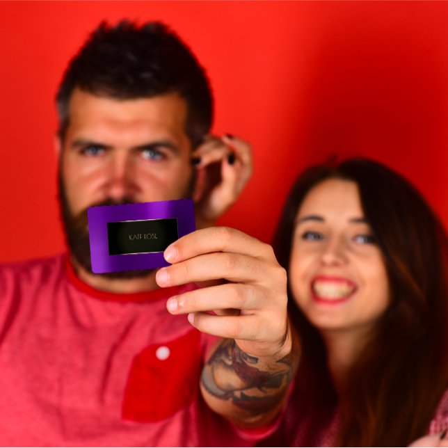 Metallic Purple Plum Black Champaign Frame Vip Business Card (Metallic Purple Plum Black Champaign Frame Vip Business Card)